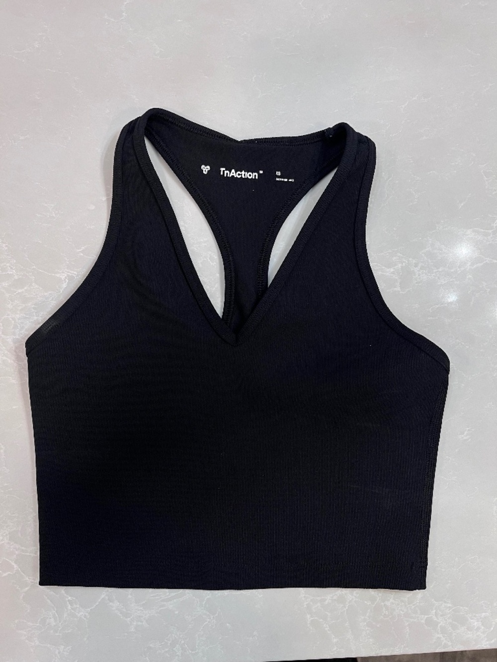 aritzia tna ribbed black sport bra tank top XS